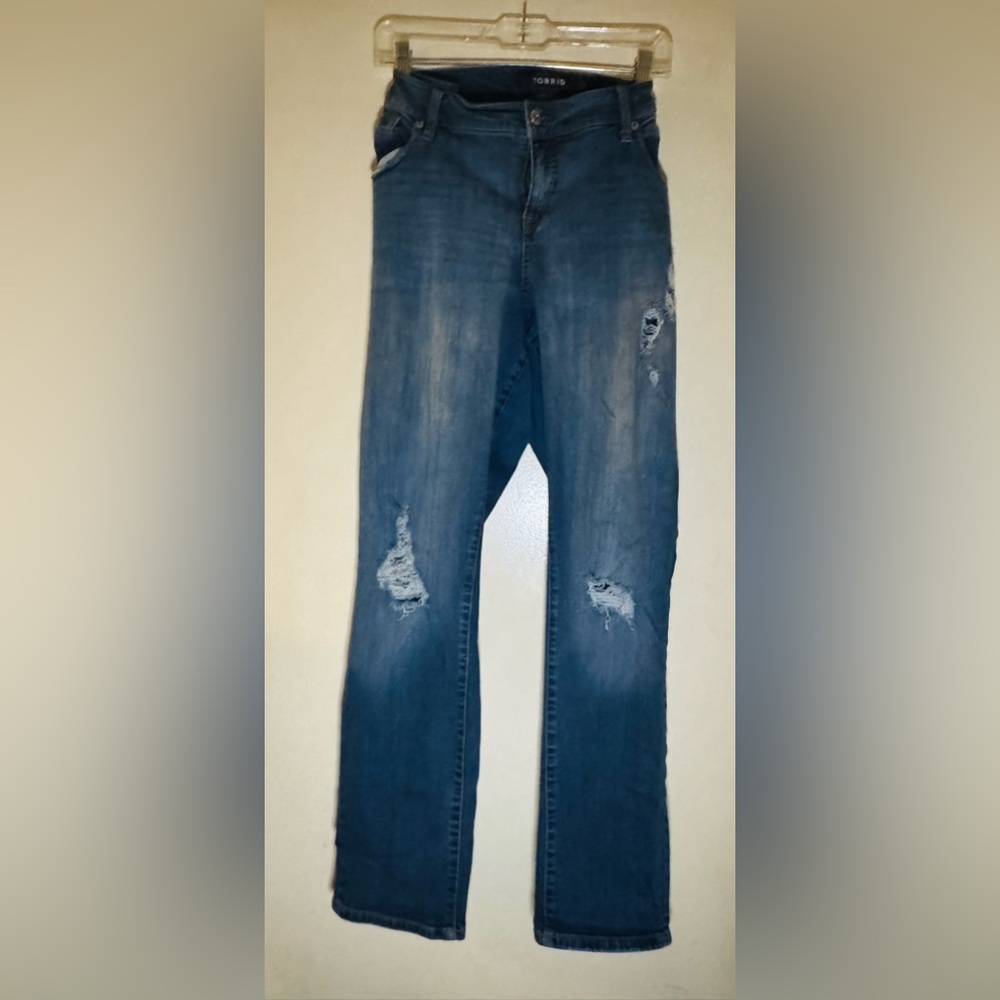 Torrid Women's Distressed Medium Blue Boyfriend Jeans